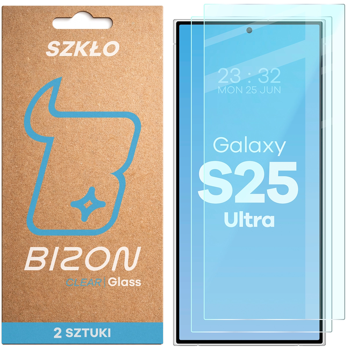 Szkło hartowane Bizon Glass Clear Duo do Samsung Galaxy S25 Ultra, 2 sztuki